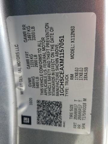 1GCHSCEAXM1157051 - 2021 CHEVROLET COLORADO LT GRAY photo 13