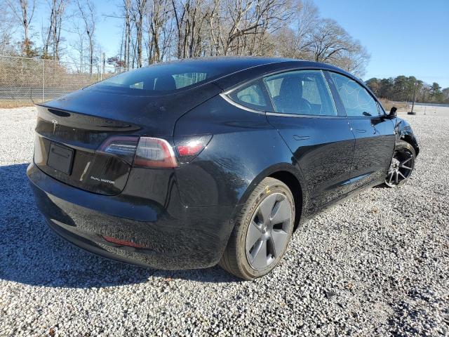 5YJ3E1EB2NF285646 - 2022 TESLA MODEL 3 Чорний фото 3