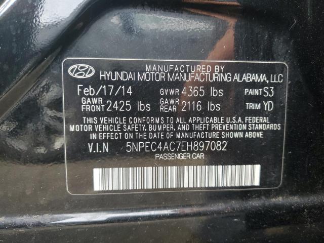 5NPEC4AC7EH897082 - 2014 HYUNDAI SONATA SE BLACK photo 12