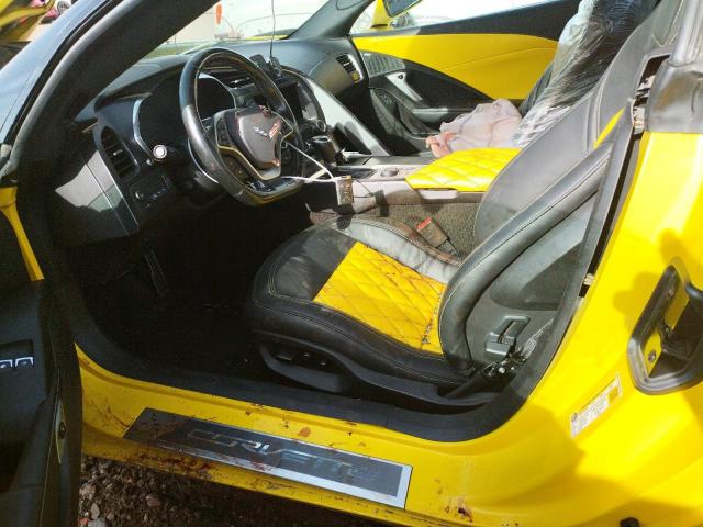 1G1YD3D79H5102789 - 2017 CHEVROLET CORVETTE STINGRAY 2LT YELLOW photo 7