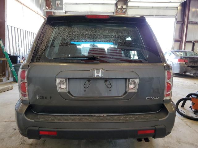 2HKYF18127H506785 - 2007 HONDA PILOT LX GRAY photo 6