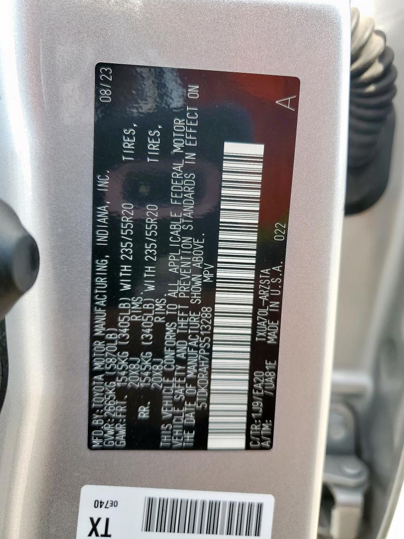 5TDKDRAH7PS513288 - 2023 TOYOTA HIGHLANDER L SILVER photo 13