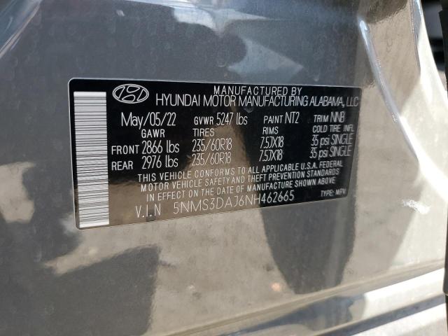 5NMS3DAJ6NH462665 - 2022 HYUNDAI SANTA FE SEL ნაცრისფერი ფოტო 13