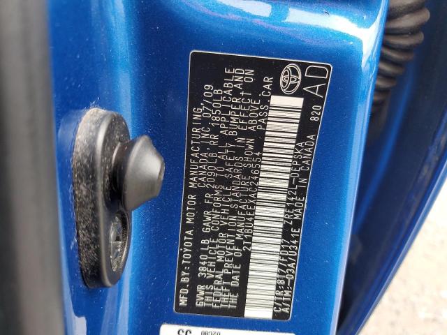 2T1BU4EEXAC246554 - 2010 TOYOTA COROLLA BASE Mavi foto 12