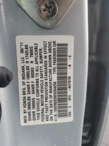 19XFB2E59CE004256 - 2012 HONDA CIVIC LX BLUE photo 12