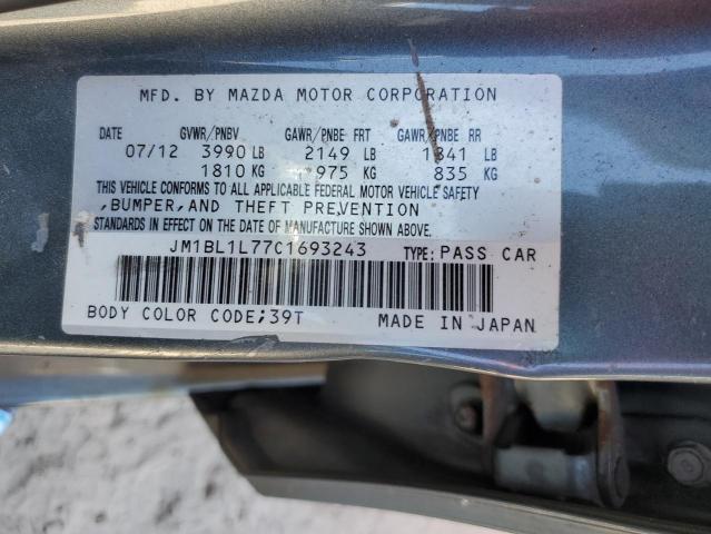 JM1BL1L77C1693243 - 2012 MAZDA 3 I TEAL photo 12