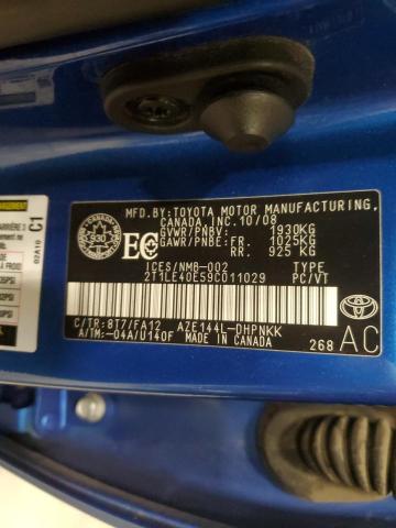 2T1LE40E59C011029 - 2009 TOYOTA COROLLA MA S BLUE photo 13