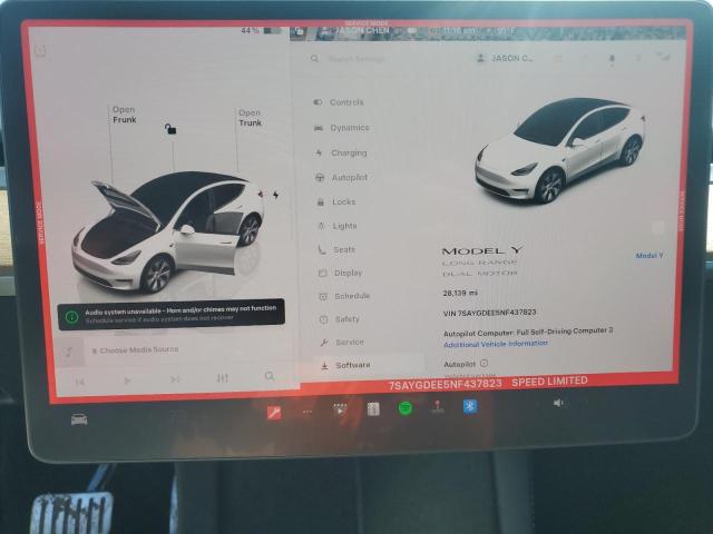 7SAYGDEE5NF437823 - 2022 TESLA MODEL Y 白色 照片 9