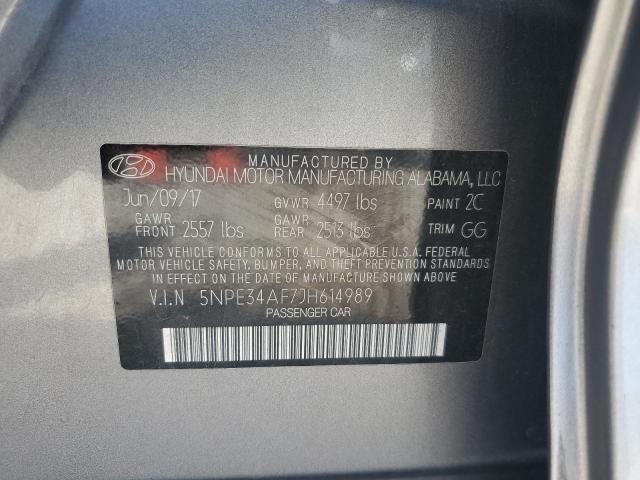 5NPE34AF7JH614989 - 2018 HYUNDAI SONATA SPORT Сұр фото 12