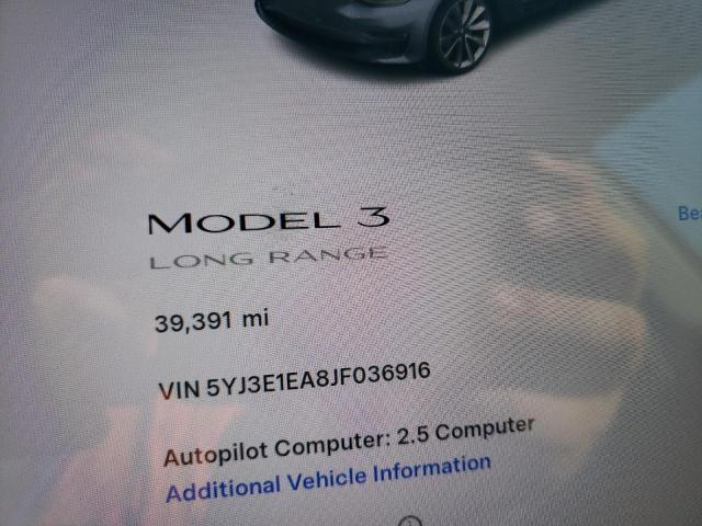5YJ3E1EA8JF036916 - 2018 TESLA MODEL 3 黑色 照片 9