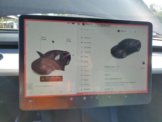 5YJYGDEE5MF187432 - 2021 TESLA MODEL Y أحمر صورة 9