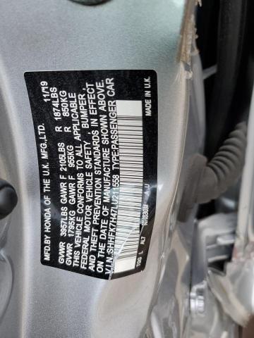 SHHFK7H47LU211558 - 2020 HONDA CIVIC SPORT 银色 照片 13