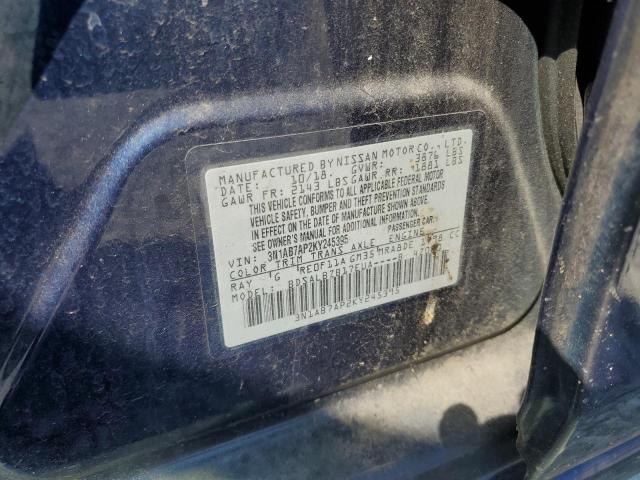 3N1AB7AP2KY245395 - 2019 NISSAN SENTRA S BLUE photo 13