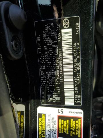 4T1C11AK5MU459681 - 2021 TOYOTA CAMRY LE BLACK photo 13