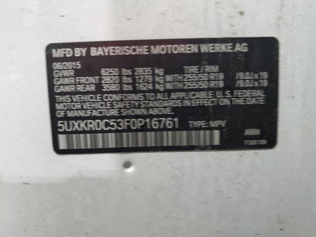 5UXKR0C53F0P16761 - 2015 BMW X5 XDRIVE35I WHITE photo 14