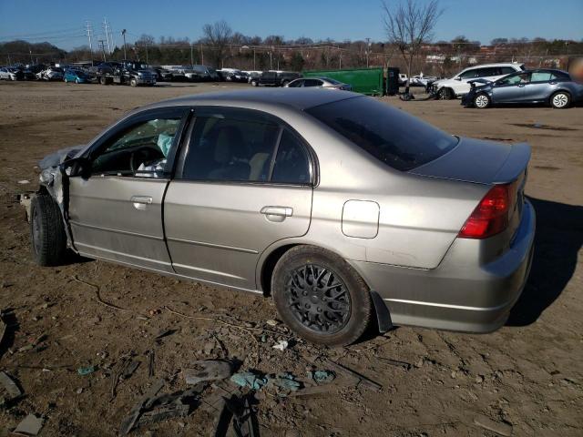 2HGES15525H572878 - 2005 HONDA CIVIC LX TAN photo 2