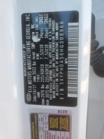 5XYPHDA56HG308966 - 2017 KIA SORENTO EX WHITE photo 14