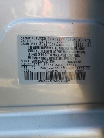 3N1AB7AP4JY216009 - 2018 NISSAN SENTRA S SILVER photo 12