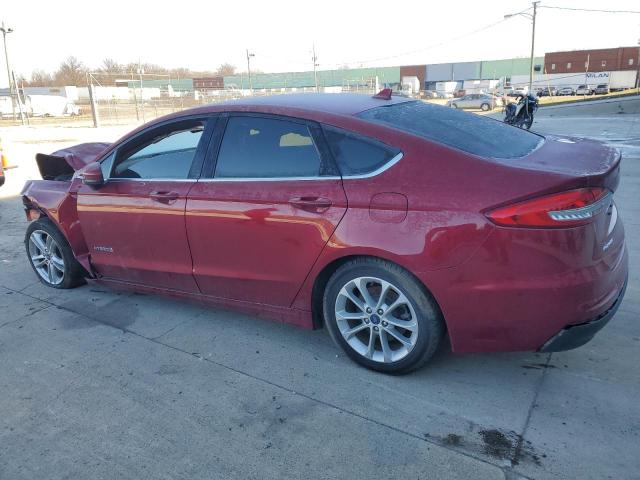 3FA6P0LU4KR205639 - 2019 FORD FUSION SE RED photo 2