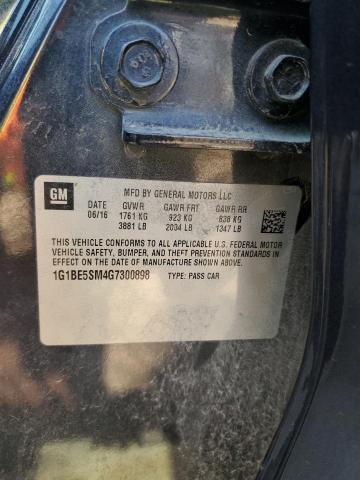 1G1BE5SM4G7300898 - 2016 CHEVROLET CRUZE LT 蓝色 照片 12