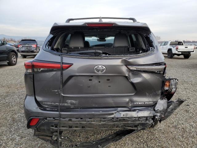 5TDDZRBH3MS549631 - 2021 TOYOTA HIGHLANDER LIMITED GRAY photo 6