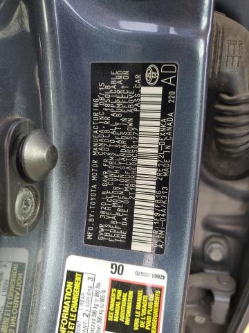 2T1BURHE0GC501777 - 2016 TOYOTA COROLLA L BLUE photo 12