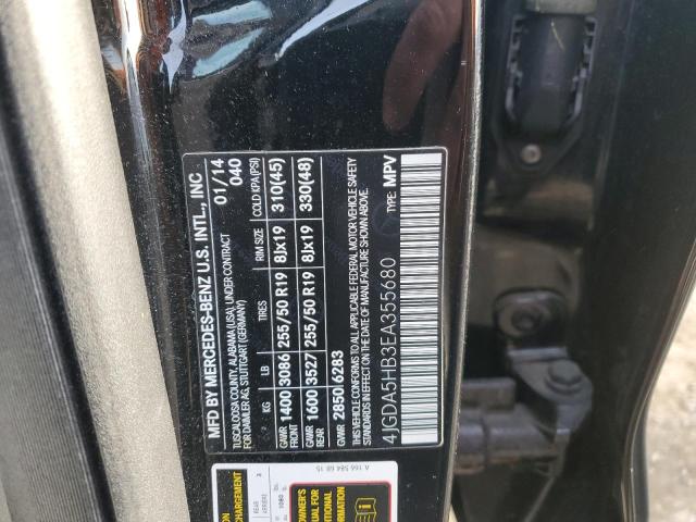 4JGDA5HB3EA355680 - 2014 MERCEDES-BENZ ML 350 4MATIC BLACK photo 13
