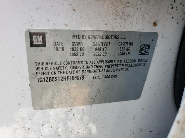 1G1ZB5ST2HF166978 - 2017 CHEVROLET MALIBU LS Biały zdjęcie 12