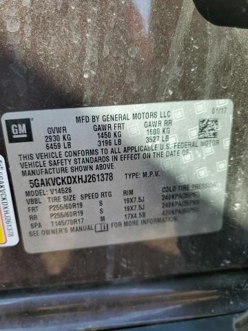 5GAKVCKDXHJ261378 - 2017 BUICK ENCLAVE BROWN photo 13