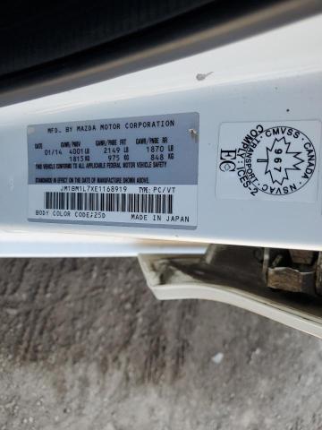 JM1BM1L7XE1168919 - 2014 MAZDA 3 TOURING WHITE photo 12