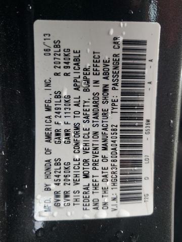 1HGCR3F80DA040582 - 2013 HONDA ACCORD EXL GRAY photo 12