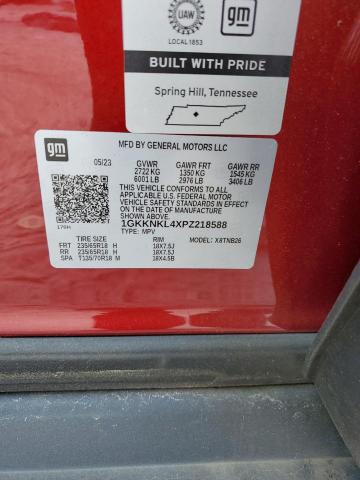 1GKKNKL4XPZ218588 - 2023 GMC ACADIA SLE Қызыл фото 13
