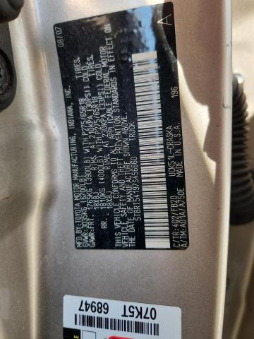 5TBRT54197S456660 - 2007 TOYOTA TUNDRA DOUBLE CAB SR5 GOLD photo 12