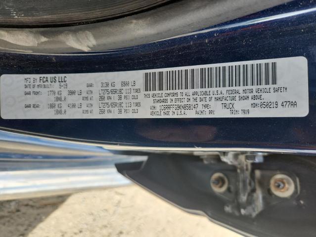 1C6RRFFG9KN858147 - 2019 RAM 1500 BIG HORN/LONE STAR BLUE photo 12