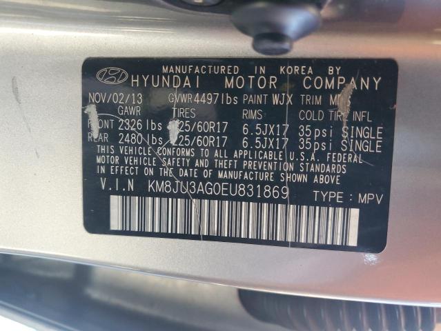 KM8JU3AG0EU831869 - 2014 HYUNDAI TUCSON GLS SILVER photo 12