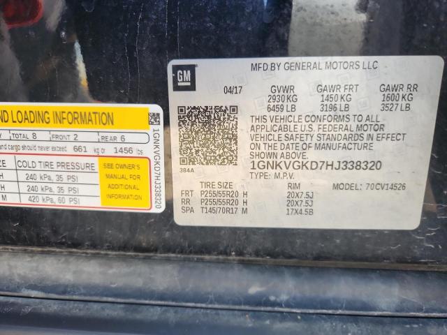 1GNKVGKD7HJ338320 - 2017 CHEVROLET TRAVERSE LT BLACK photo 13