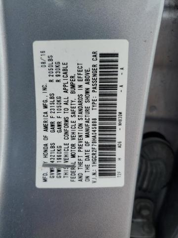 1HGCR2F79HA045898 - 2017 HONDA ACCORD EX GRAY photo 12