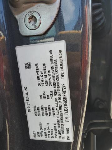 5YJ3E1EA5MF987272 - 2021 TESLA MODEL 3 灰色 照片 12