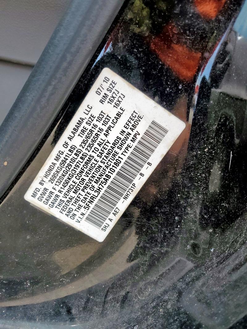 5FNRL3H75AB101801 - 2010 HONDA ODYSSEY EXL 黑色 照片 13