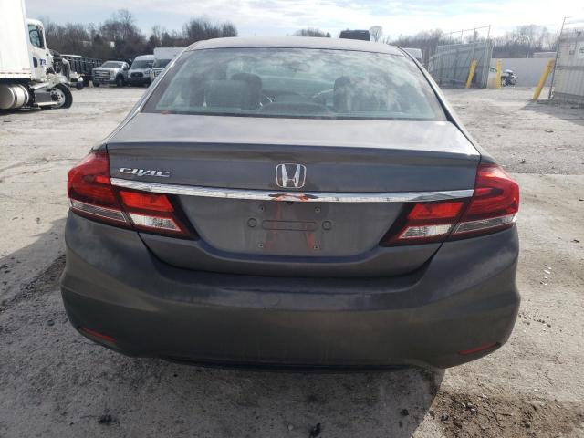 19XFB2F57DE090134 - 2013 HONDA CIVIC LX GRAY photo 6