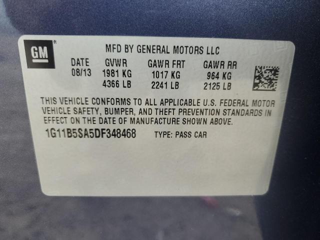 1G11B5SA5DF348468 - 2013 CHEVROLET MALIBU LS Mavi fotoğraf 12