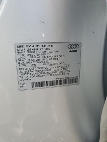 WA1DGAFE2BD006507 - 2011 AUDI Q7 PRESTIGE ვერცხლისფერი ფოტო 13