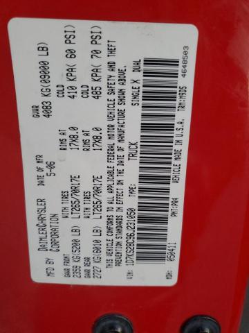 1D7KS28C96J231050 - 2006 DODGE RAM 2500 ST წითელი ფოტო 12
