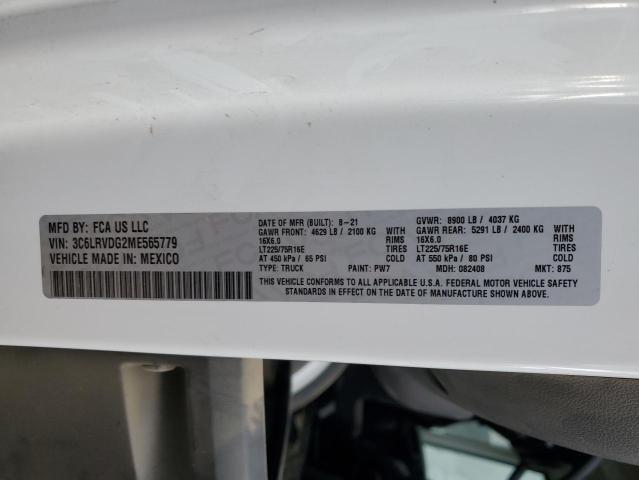 3C6LRVDG2ME565779 - 2021 RAM PROMASTER 2500 HIGH WHITE photo 13