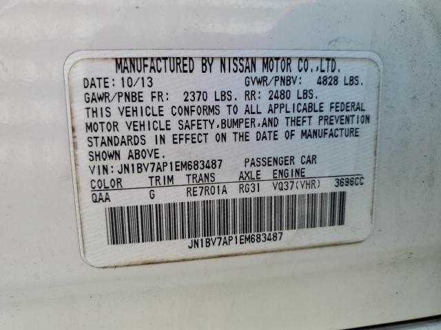 JN1BV7AP1EM683487 - 2014 INFINITI Q50 BASE Biały zdjęcie 12