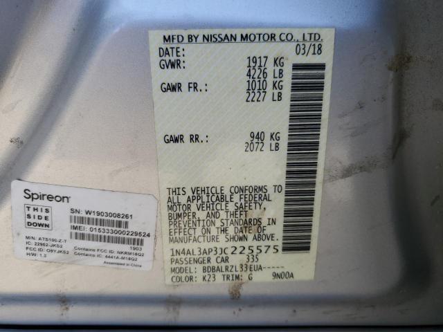 1N4AL3AP3JC225575 - 2018 NISSAN ALTIMA 2.5 SILVER photo 13