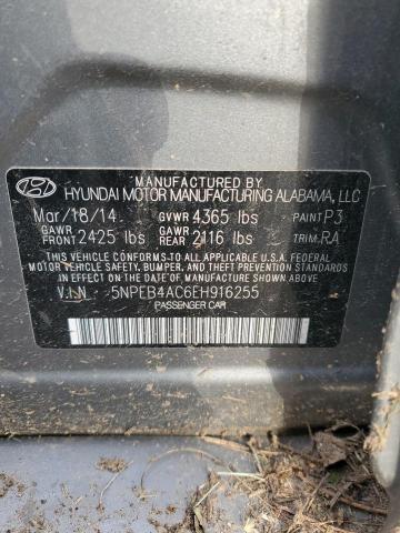 5NPEB4AC6EH916255 - 2014 HYUNDAI SONATA GLS GRAY photo 13