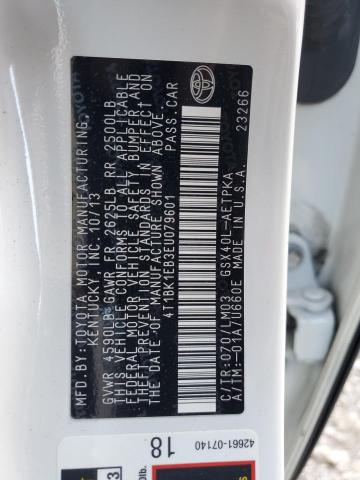 4T1BK1EB3EU079601 - 2014 TOYOTA AVALON BASE 白色 照片 12