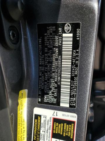 4T1BK1EB6EU098594 - 2014 TOYOTA AVALON BASE 灰色 照片 12