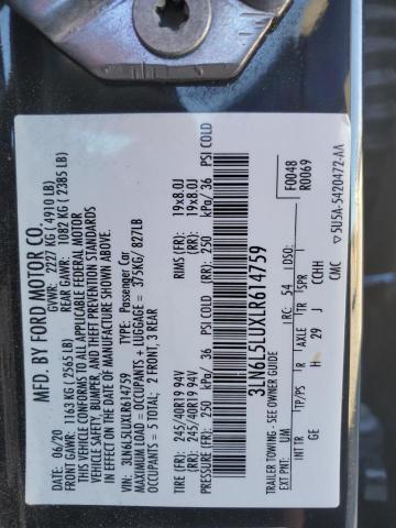 3LN6L5LUXLR614759 - 2020 LINCOLN MKZ RESERVE 黑色 照片 13